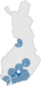 Fågel kuljetusaluekartta